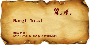 Mangl Antal névjegykártya